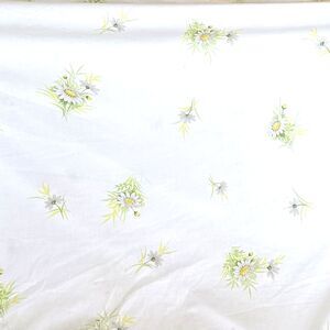 Vintage 70s Retro MCM Springmaid Fitted Sheet Double Yellow Daisy Floral